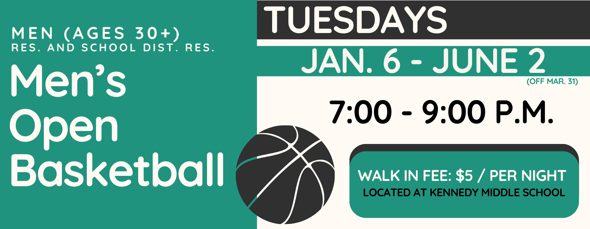 2026 Men's Over 30 Open Basketball 