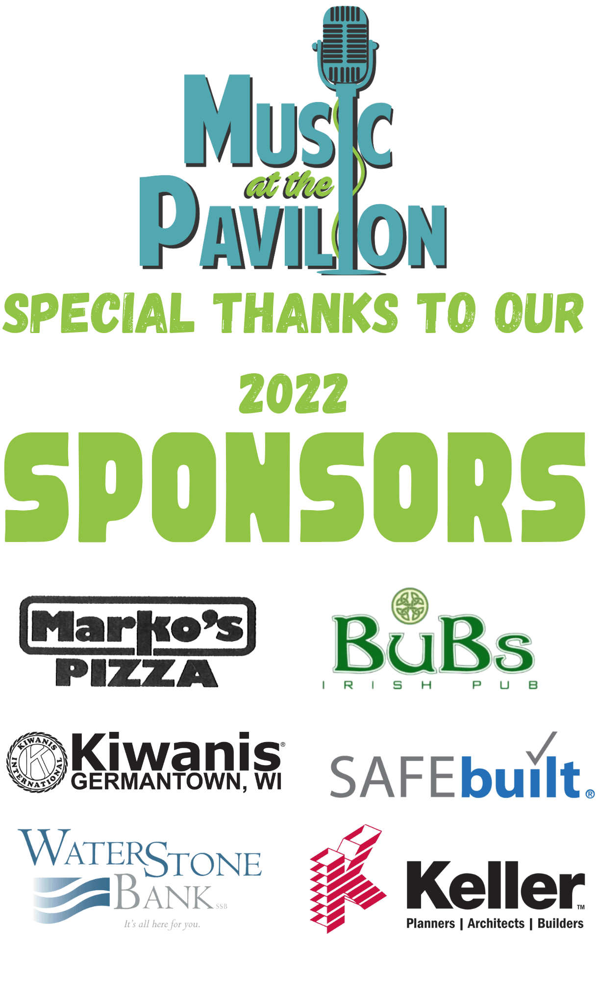 music at the pavilion 2022 Sponsors