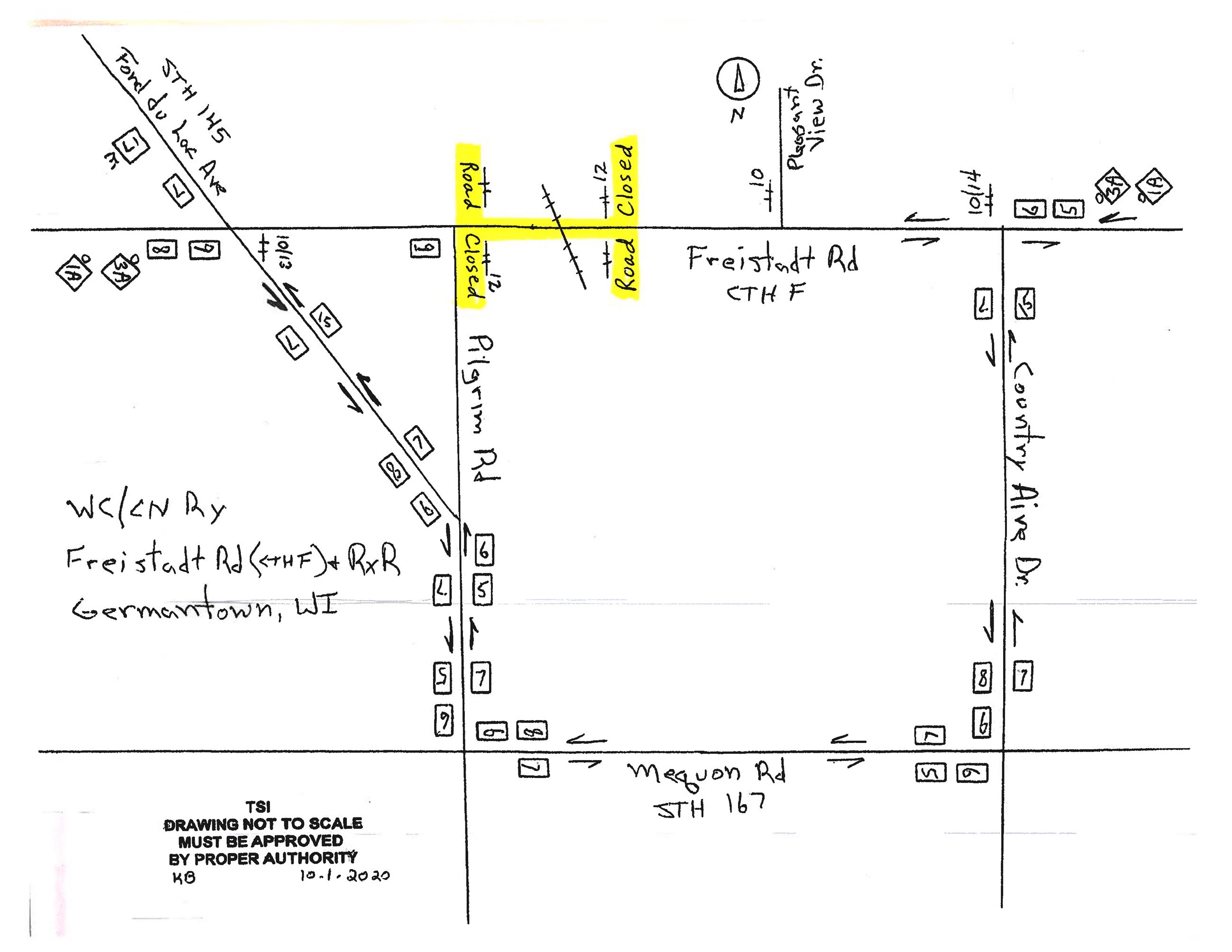 Railroad crossing map